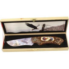 Eagle Collector Hunting Knife In wood Box WL10E